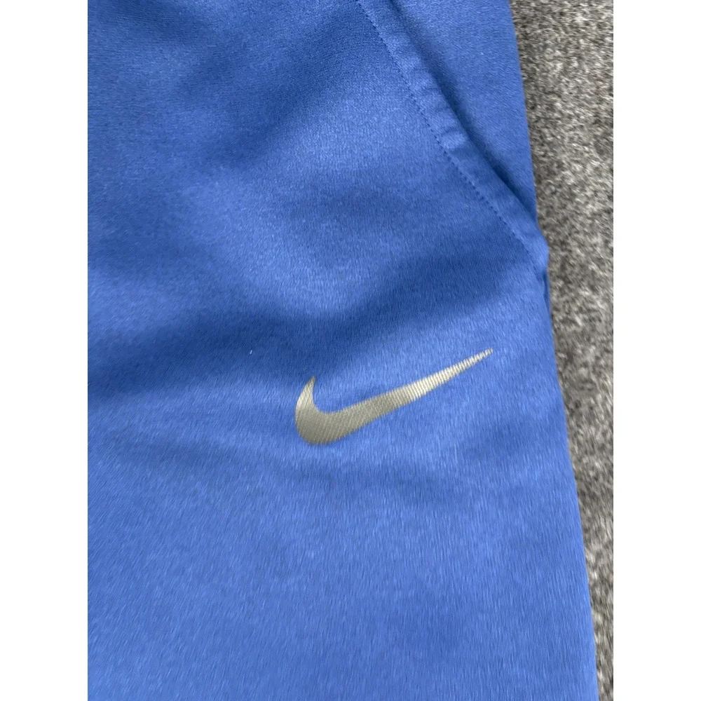 Nike Dri-FIT Boys Blue Fleece Training Pants Joggers Medium M Reflective Swoosh